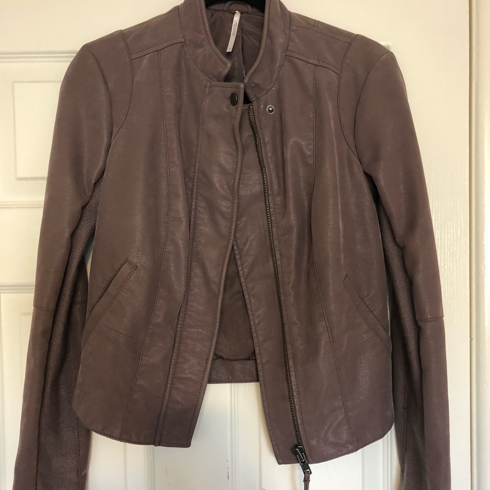 Free People - Purple Leather Suede Jacket